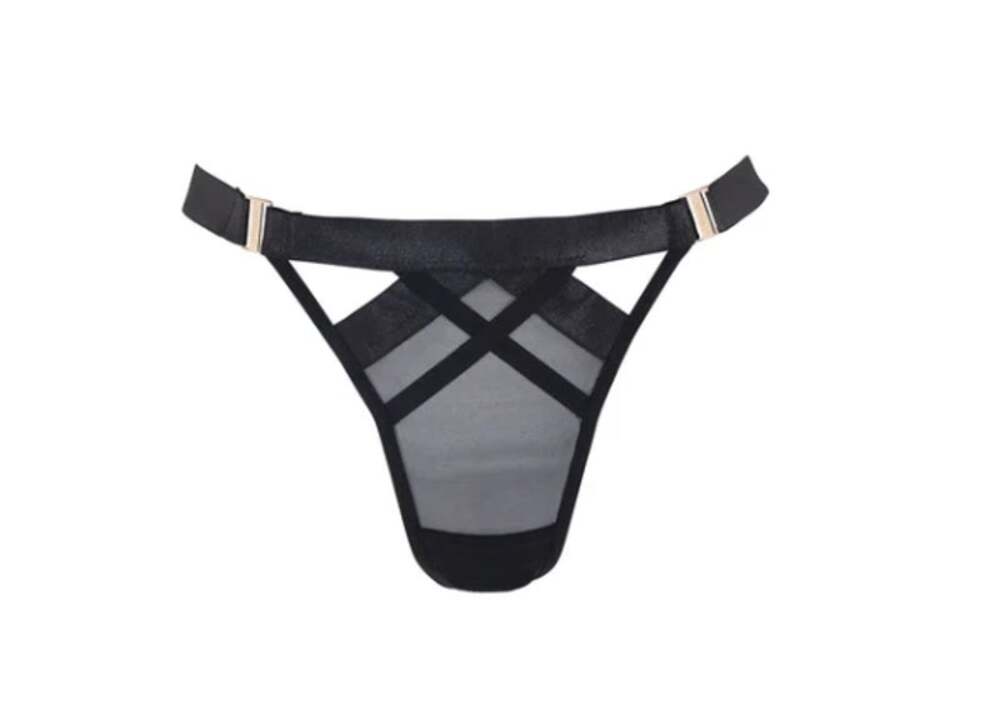 Bluebella Sawyer Sheer Strappy Thong Black Medium
